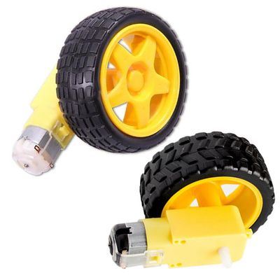 1/2 Set Smart Car Robot Plastic Tire Wheel With DC 3-6V Gear MotorDIY Good Toughness Smart Car Chassis Kit