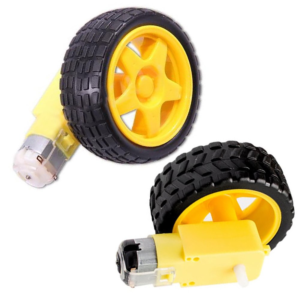 1/2 Set Smart Car Robot Plastic Tire Wheel With DC 3-6V Gear MotorDIY Good Toughness Smart Car Chassis Kit