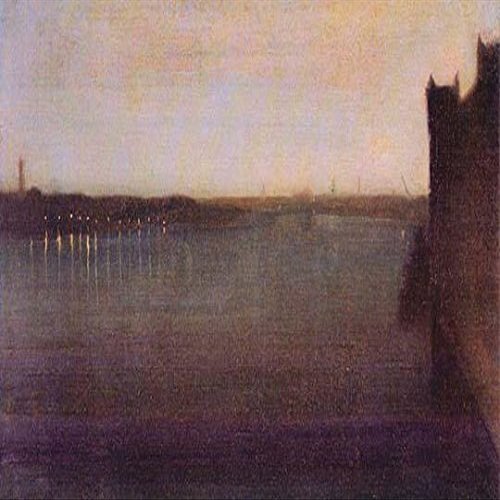 London Thames scene with the docks and crane in the far distance Poster Print by James Abbot McNeill Whistler (24 x 36)