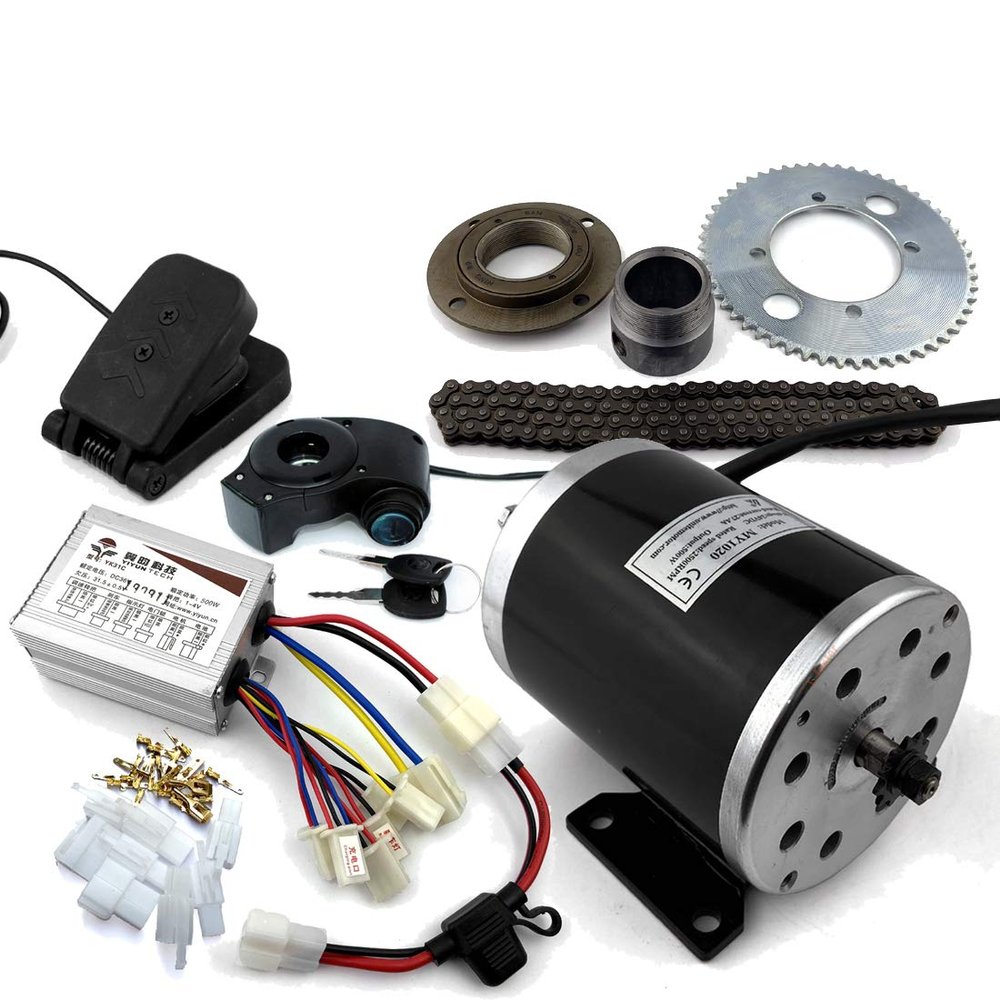 500W Motorcycle Motor Kit Use 25H Chain Drive High Speed Scooter Replacement Karting Conversion kit (24V Pedal kit)