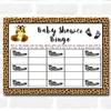 Giraffe Animal Print Baby Shower Games Bingo Cards view 1