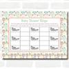 Neutral Hot Air Balloons Baby Shower Games Bingo Cards view 1