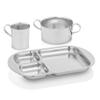 Children's Premium Stainless Steel Dinnerware Set | 1 Bowl with Handles, 1 Cup with Handle & 1 Divided Plate | Education Series | Ideal for Babies, Toddlers & Kids | by Kiddobloom view 1