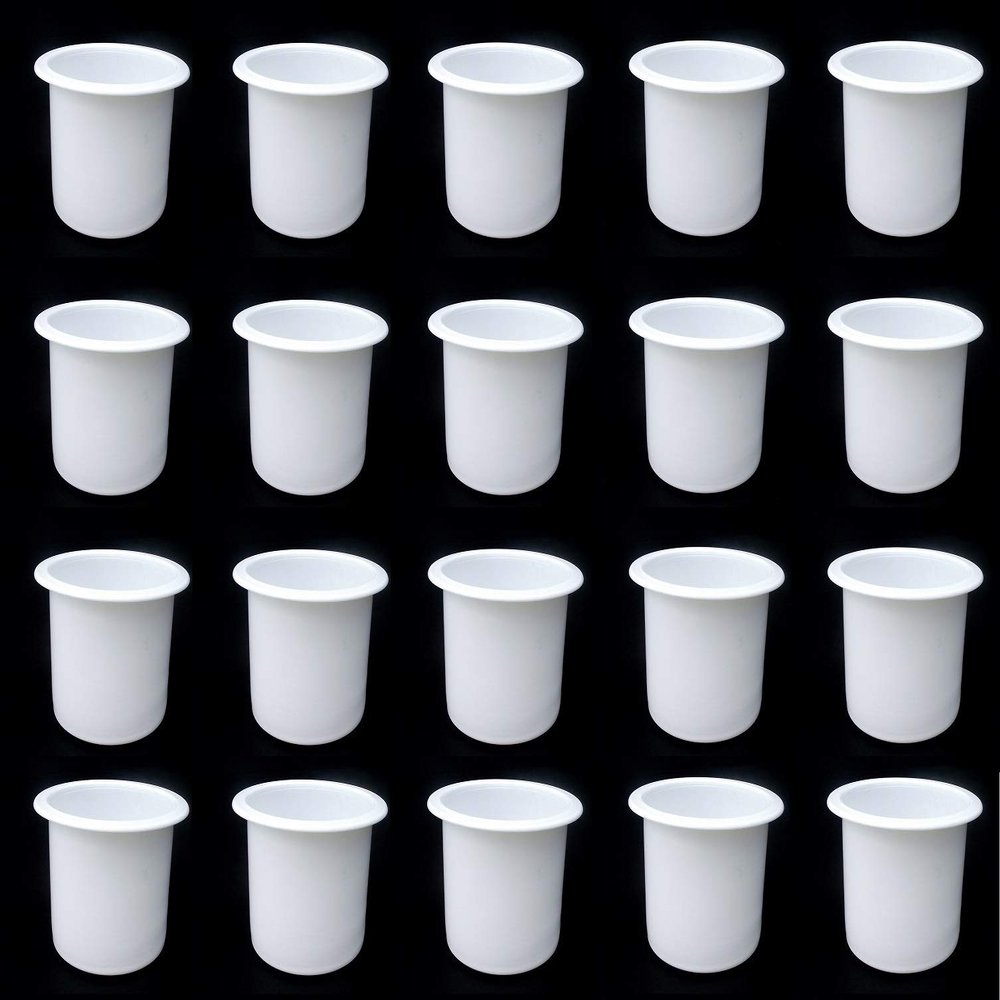 2 7/8 White Plastic Drop in Cup Holder Plastic Multipack Wholesale Bulk Listing Poker (20)