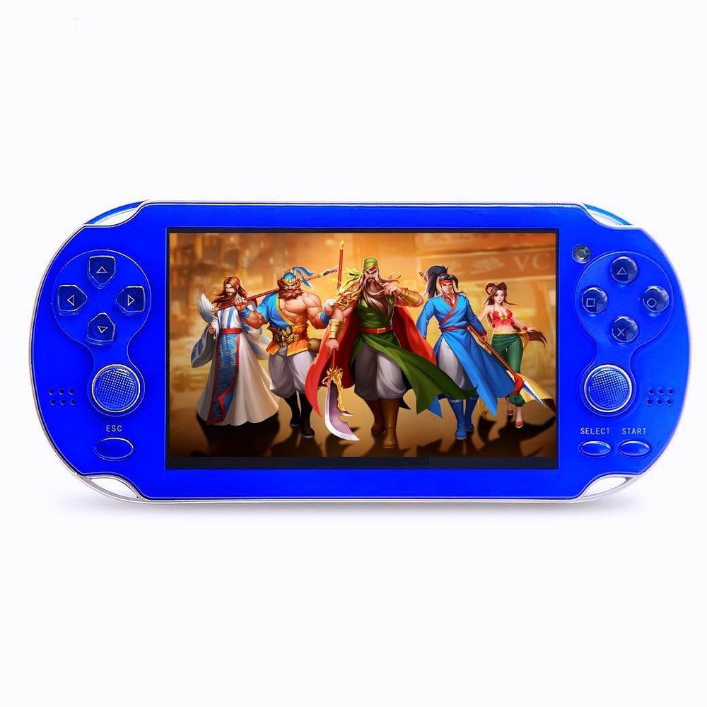 CZT Handheld Game Console 4.3 inch Double Joystick 8GB Build in 2200 Retro Game Video Game Console Arcade Multiple Emulator Mini Portable Player MP3/4 TV Out Gifts for Children/Men(Blue)