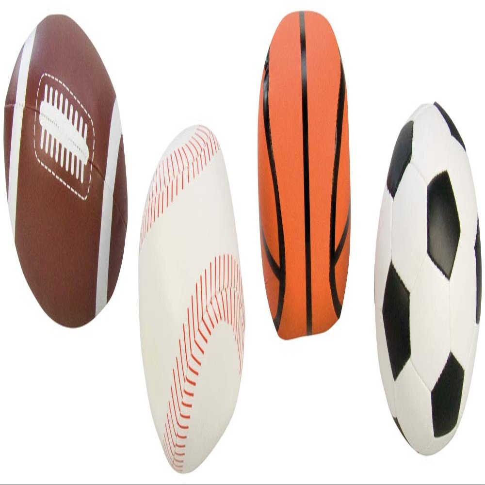 Lena 62164 Soft Sports Balls, Set of 4, 10 cm, Multicoloured