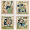 Tarot Card C1720 Nitalian Tarot Cards Of The Early 18Th Century Featuring (Clockwise From Top Left) The Queen Of Cups The King Of Batons The Valet Of Swords And The Cavalier Of Coins Poster Print by view 1