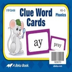 Clue Word Cards - Abeka Kindergarten 1st and 2nd Grade 1, 2 Phonics Reading Program Teaching Aid Flash Cards