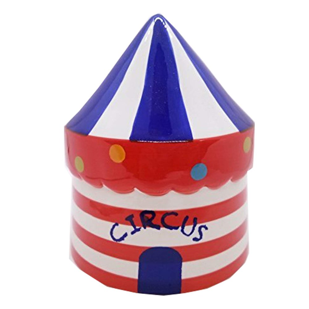 5" Tall Circus Tent Piggy Bank Ceramic Cute Figurine Collect Coin Statue Table Decor Perfect for Gifts and Souvenirs