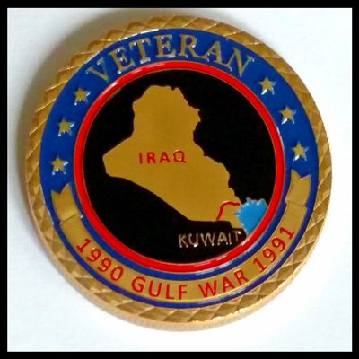 Persian Gulf War Veteran Military Colorized Challenge Art Coin