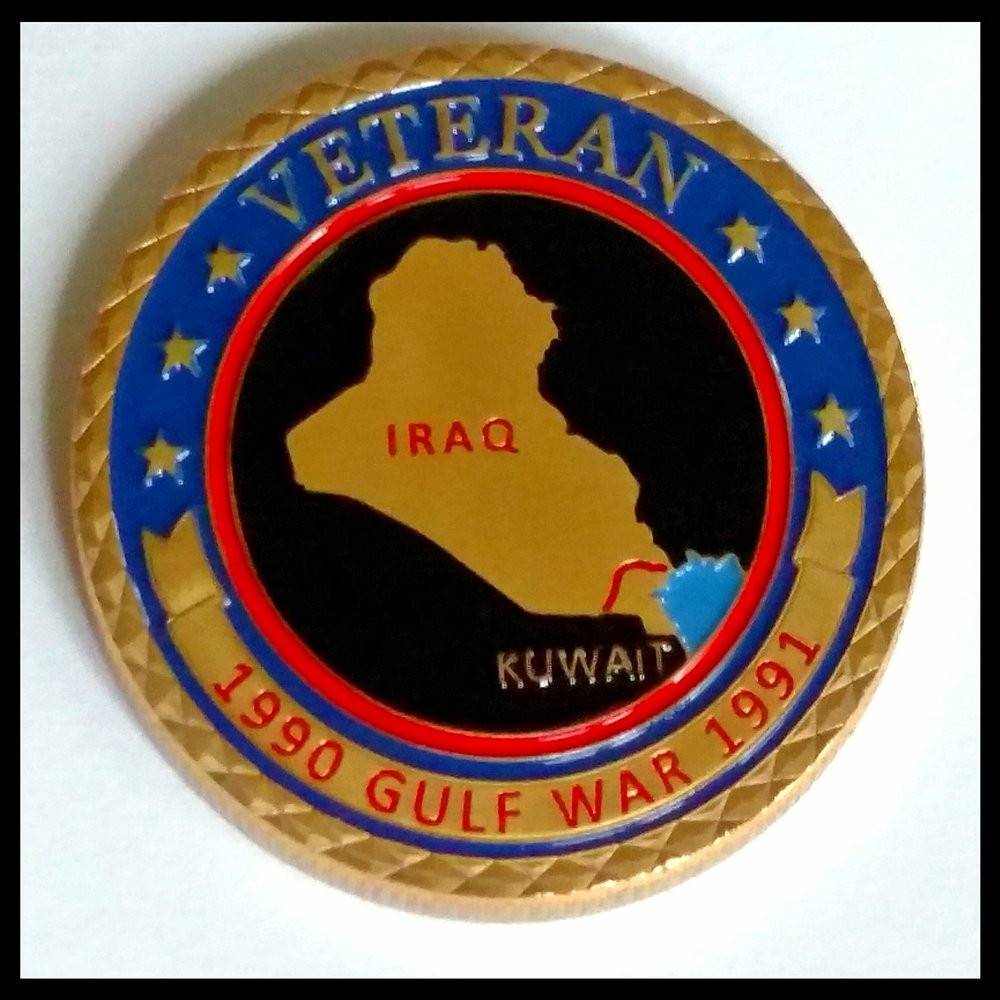 Persian Gulf War Veteran Military Colorized Challenge Art Coin