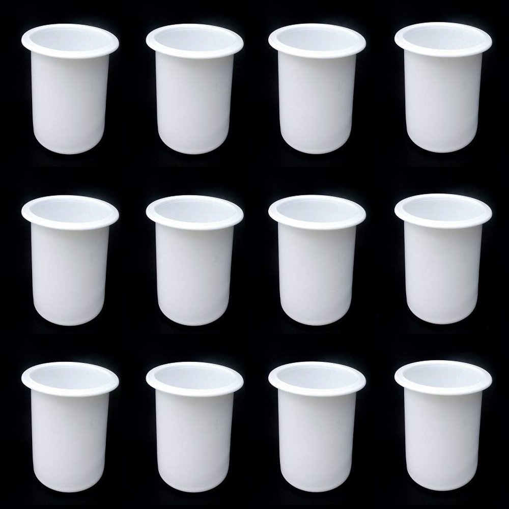 2 7/8 White Plastic Drop in Cup Holder Plastic Multipack Wholesale Bulk Listing Poker (12)