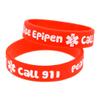 2 Pack Kids Friendly Food Peanut Allergy Awareness Medical Alert Bracelet for Children Silicone Emergency Wristband,15cm,with Aid Bag view 1