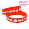 2 Pack Kids Friendly Food Peanut Allergy Awareness Medical Alert Bracelet for Children Silicone Emergency Wristband,15cm,with Aid Bag view 2