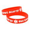 2 Pack Kids Friendly Food Peanut Allergy Awareness Medical Alert Bracelet for Children Silicone Emergency Wristband,15cm,with Aid Bag view 3