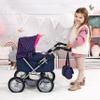 Bayer: Trendy Pram - Blue, Pink, Hearts - Includes Shoulder Bag, Fits Dolls Up to 18", Adjustable Handle, Kids Pretend Play, Shopping Basket view 2