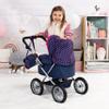 Bayer: Trendy Pram - Blue, Pink, Hearts - Includes Shoulder Bag, Fits Dolls Up to 18", Adjustable Handle, Kids Pretend Play, Shopping Basket view 3