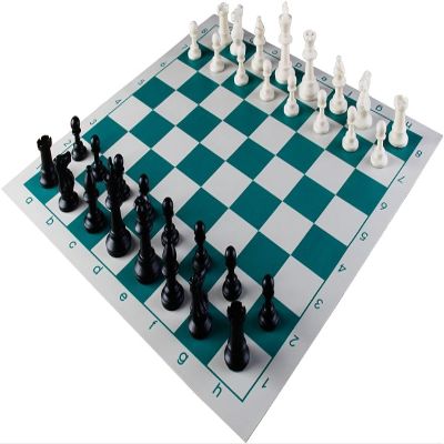 Tradeopia 17 Inch Roll-up Chess Set, Roll-up Travel Chess in Carry Bag with Shoulder Strap, Easy to Carry and Premium Pieces, Fun and Entertaining