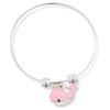 Whale with Three Rhinestones for Water Fancy Charm Bangle (Pink) view 1