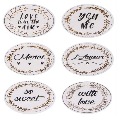 24pc "with Love" Hot Gilding Stickers Diameter 3.5cm