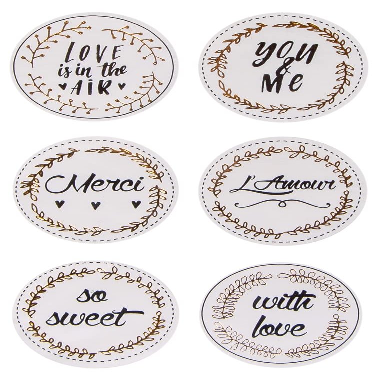 24pc "with Love" Hot Gilding Stickers Diameter 3.5cm