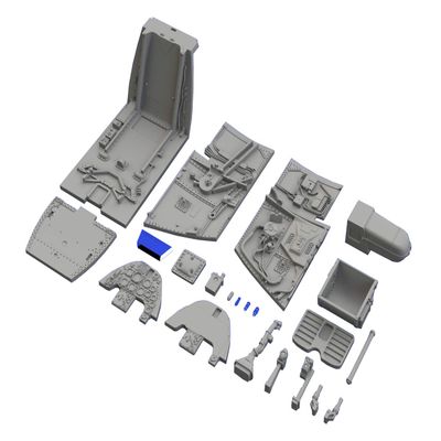 Eduard EDB648411 Brassin 1:48-Bf 109G-6/U4 Cockpit (Tamiya) kit, Various