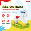 Dolu Wheeled Rocking Horse 2 in 1 Toddler Ride On Toy with Removable Sled and Push Along Option for Kids Ages 2 and Up, Indoor and Outdoor Play, White view 2