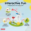 Dolu Wheeled Rocking Horse 2 in 1 Toddler Ride On Toy with Removable Sled and Push Along Option for Kids Ages 2 and Up, Indoor and Outdoor Play, White view 3