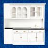 Dollhouse Miniature Kitchen Sink, Counter and Cupboards, White #T5297 view 1