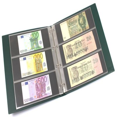 KOBRA Banknote Album in Large Format with 20 Three-Pocket Pages for 120 Banknotes