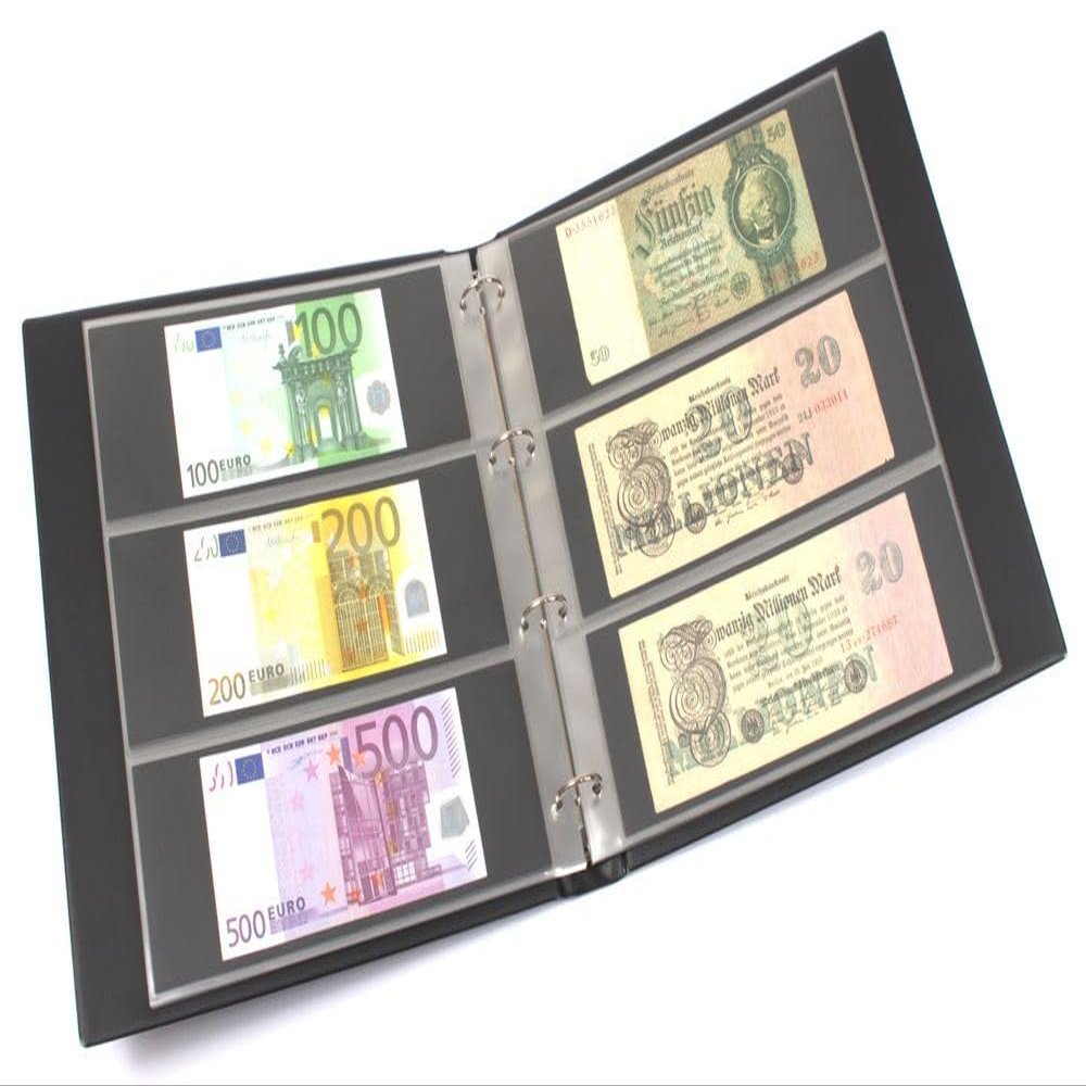 KOBRA Banknote Album in Large Format with 20 Three-Pocket Pages for 120 Banknotes