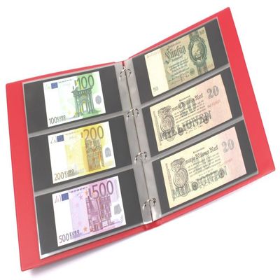 KOBRA Banknote Album in Large Format with 20 Three-Pocket Pages for 120 Banknotes