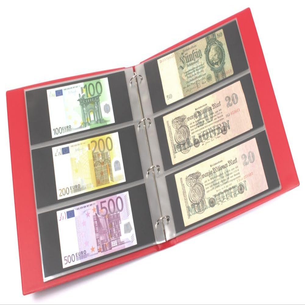 KOBRA Banknote Album in Large Format with 20 Three-Pocket Pages for 120 Banknotes