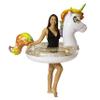 PoolCandy Inflatable Animal Pool Tubes & Swim Rings (Unicorn Glitter Filled 48" inch Animal Pool Tube Swim Ring) view 2