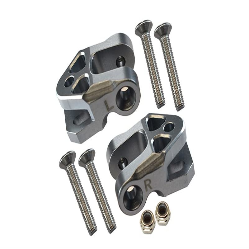 Aluminum Rear Lower Axle Mount Set For Rear Suspension Links For LOSI 1:6 4WD Super Baja Rey LOS05013 / Super Baja Rey 2.0 LOS05021 Upgrades - Gray Silver