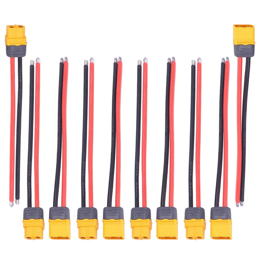 Onyehn 5 Pairs 150mm 12AWG Wire XT60H Plug Male and Female Connector for RC