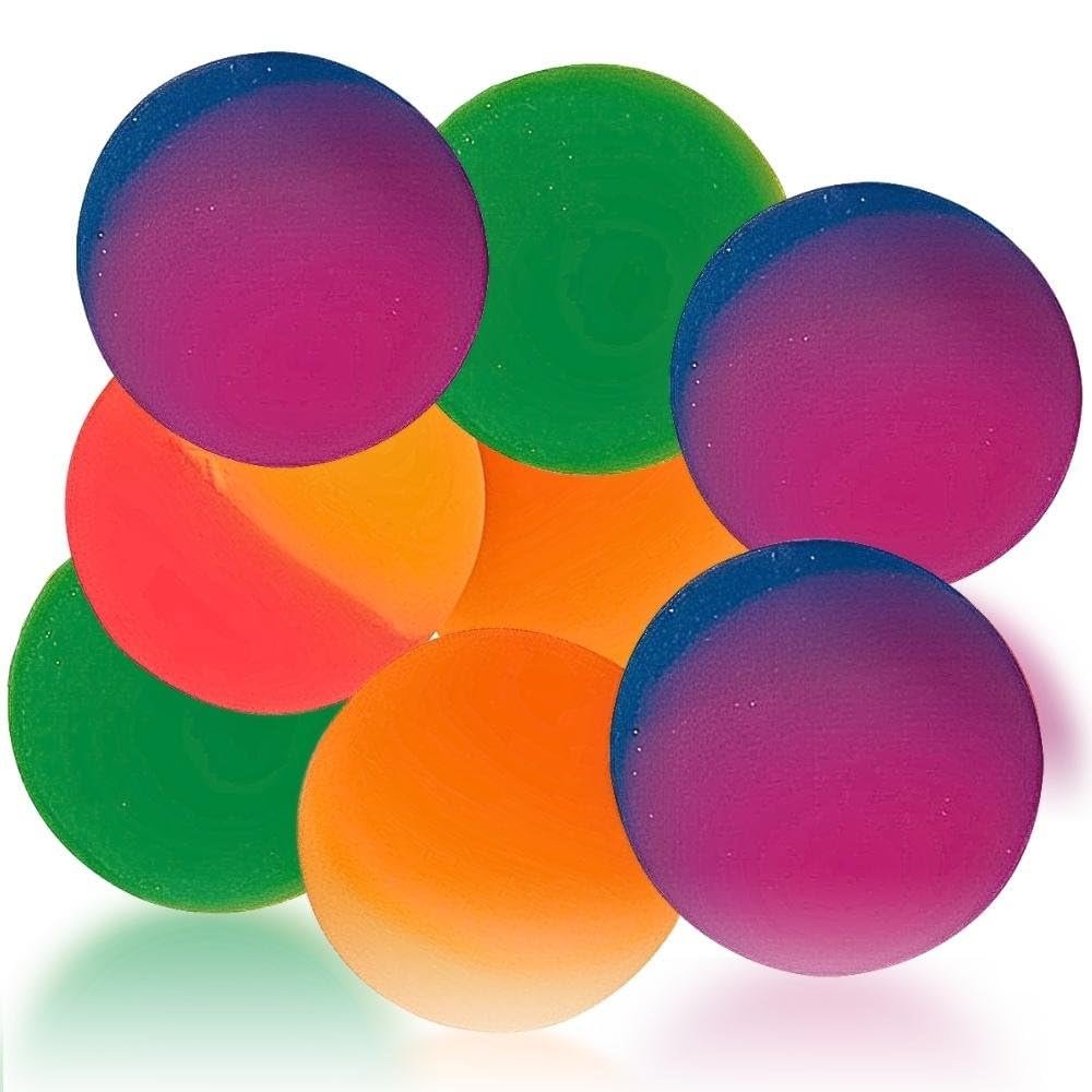 Two-Toned Party Bounce Balls - 1.3" | Assorted Colors | 8 Pcs