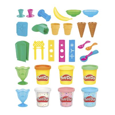 Play Doh Kitchen Creations Ice Cream Party Set with 22 Tools & 6 Colors, 2-Ounce Cans, Back to School Classroom Supplies, Preschool Toys, Ages +3 (Amazon Exclusive)