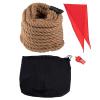 BLUE PANDA Field Day Tug of War Rope - 50 ft Brown Jute - Team Building Activity & Summer Camp Outdoor Rope with Flag & Whistle for Relay Race, Sack Race & Obstacle Course for Adults view 1