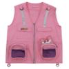 Combination Set: 1 Eagle Eye Explorer Kids Cargo Vest with Reflective Safety Straps & 1 8x21 Magnification Binoculars with Soft Rubber Eye Piece for boys & girls Waterproof & Shock-Resistant. Pink S/M view 2