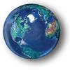 Blue Earth Marble with Natural Earth Continents, Recycled Glass, Pack of 10, 1 Inch Diameter view 1