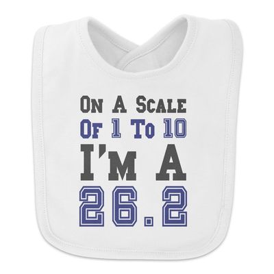 26.2 Marathon Scale of 1 to 10 Sporty Running Runner Marathoner Baby Bib