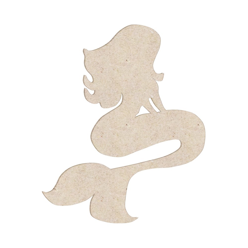 18" Mermaid #3 Unfinished Wood Cutout Shape