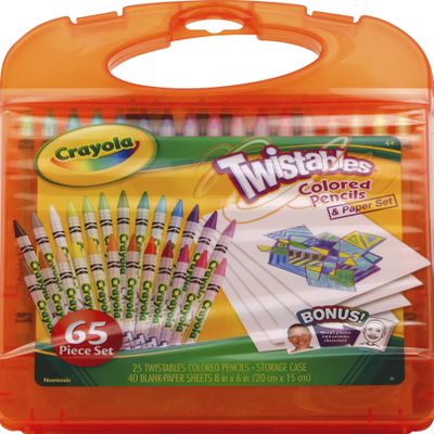 Crayola Twistables Colored Pencils Set (65ct), Kids Drawing Kit, Portable Art Case, Gifts for Kids Ages 4+