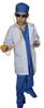 Real Children Doctor Dentist MD Surgeon 7 Item Coat Shirt Pants hat Stethoscope Scrubs Great Gift Baby Children Teen Adults (XS (fits 3-5 yrs.)) Blue view 1