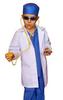 CHEFSKIN Real Children Doctor Dentist MD Surgeon 7 Item Coat Shirt Pants hat Stethoscope Scrubs Great Gift Baby Children Teen Blue view 2