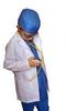 CHEFSKIN Real Children Doctor Dentist MD Surgeon 7 Item Coat Shirt Pants hat Stethoscope Scrubs Great Gift Baby Children Teen Blue view 3