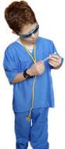 Real Children Doctor Dentist MD Surgeon 7 Item Coat Shirt Pants hat Stethoscope Scrubs Great Gift Baby Children Teen Adults (SM (fits 5-6 yrs)) Blue view 4