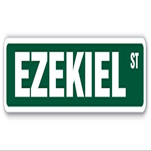 Cortan360 Ezekiel Street Sign Childrens Name Room Sign| Indoor/Outdoor | 8" Wide Sticker Decal