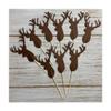 24 Deer Buck Head cupcake toppers food picks Baby Birthday Shower Christmas Party decor view 1